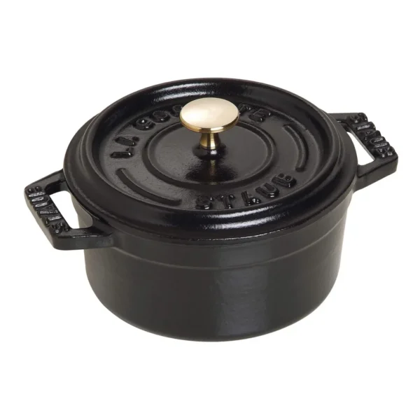 a813cbaa-0ae9-4c20-a72d-c90c73154a6f.jpg Staub - Cast Iron Mini Round Cocotte, Dutch Oven, 0.25-quart, serves 1, Made in France - Matte Black