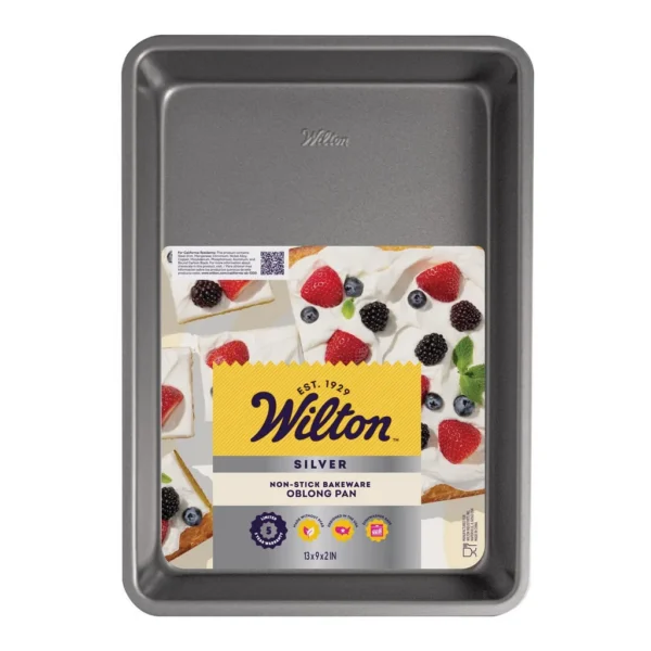 a85bd1c5-8394-4ad4-bbf0-ef4b9213b92a.jpg Wilton - Silver 13 in. W X 9 in. L Oblong Cake Pan Gray 1 pc