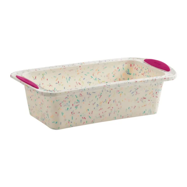 a85d66e6-f454-4a1a-bf34-6dc9a010f6c5.jpg Trudeau - Structure Silicone 8.5 x 4.5 Inch Loaf Pan, Confetti/Fuchsia - White