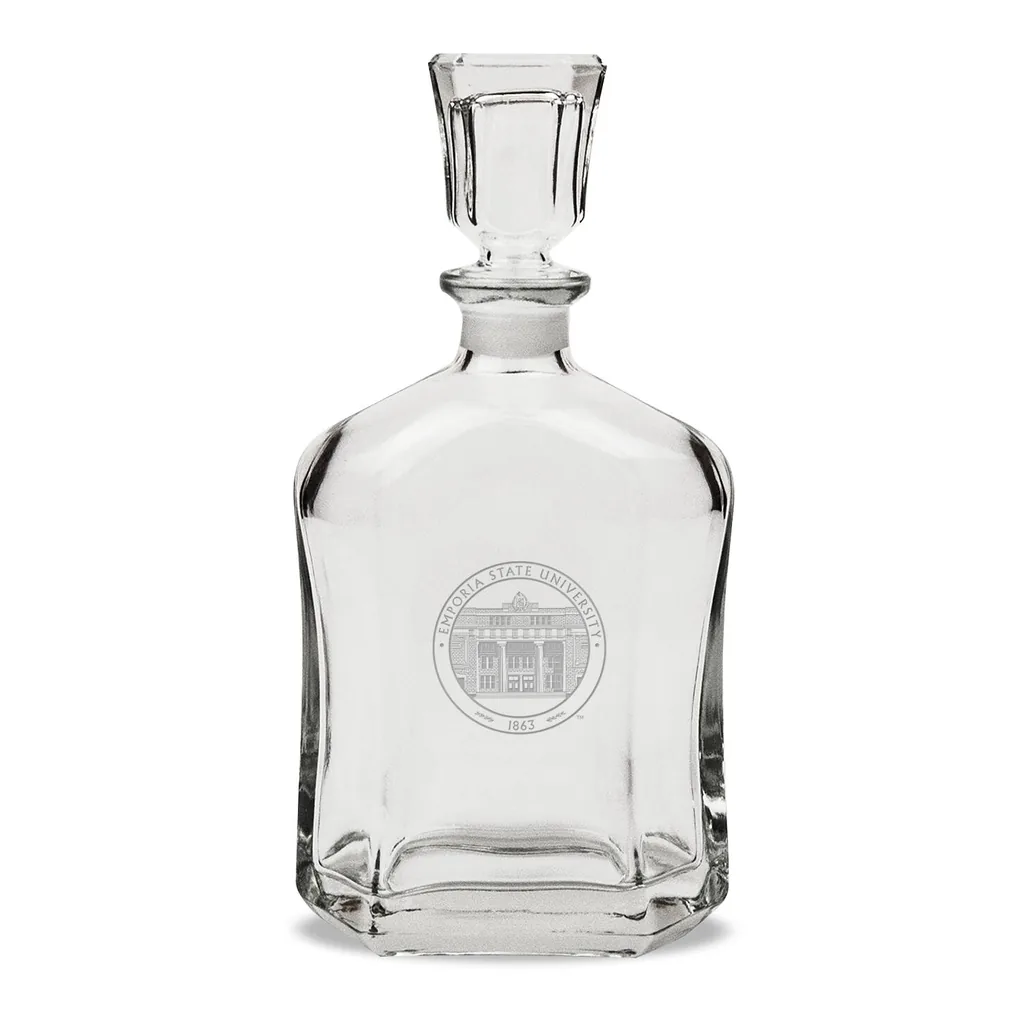 a8a0dd10-4b74-4c4d-8ad8-c663d8e38012.jpg Jardine - Emporia State Hornets 23.75oz. Crystal Whisky Decanter - Multicolor