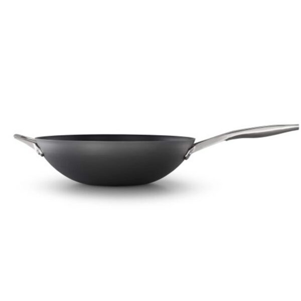 a96ab4ae-c2fd-44f9-b7d3-8153ce4a94f9.jpg Calphalon - Premier 13 Inch Hard Anodized MineralShield Nonstick Flat Wok Pan - Black