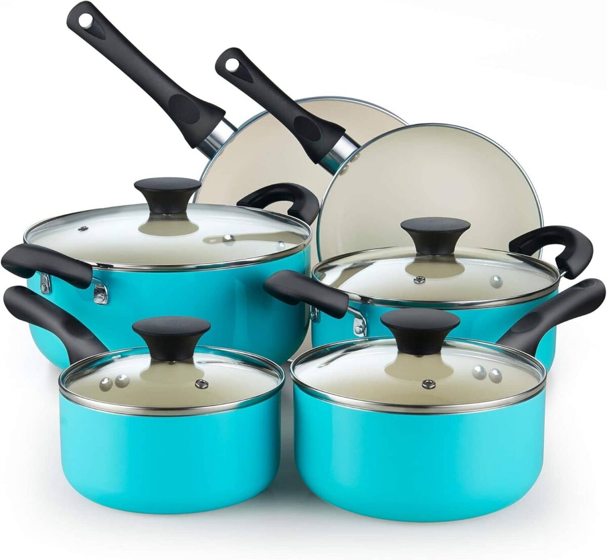 aaea93e2-8a7a-4e92-b084-44d1d094fd6f.jpg Cook N Home - 10 Piece Nonstick Ceramic Coating Cookware Set - Turquoise