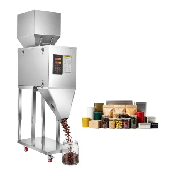 abcf576a-5db2-4b7f-890e-fdfc91de2da3.jpg VEVOR F-5000-V1 Powder Filling Machine,20-5000g (0.04-11.02lbs) Automatic Particle Dispenser, Stainless Steel, Smart Weighing Dispensing – Silver