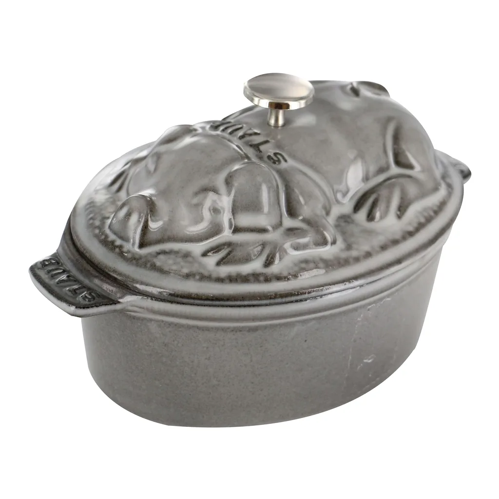 ac15fb60-43a1-4049-8b54-ec037656c698.jpg Staub - Cast Iron 1-qt Pig Cocotte - Graphite Grey