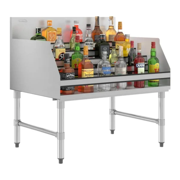 ac2db967-a658-4cf8-a166-15f2371ffc9c.jpg Koolmore - 36 in. x 26 in. Liquor Display Rack in 304, 18 GA (KM-LD-2636) - Stainless Steel