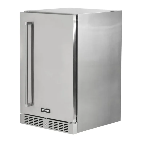 ae609c1e-cb6a-4983-981c-3ab707e04243.jpg Coyote - Outdoor Living 21" 4.1 Cu. Ft. Built-in Compact Refrigerator Right Hinge - Stainless Steel