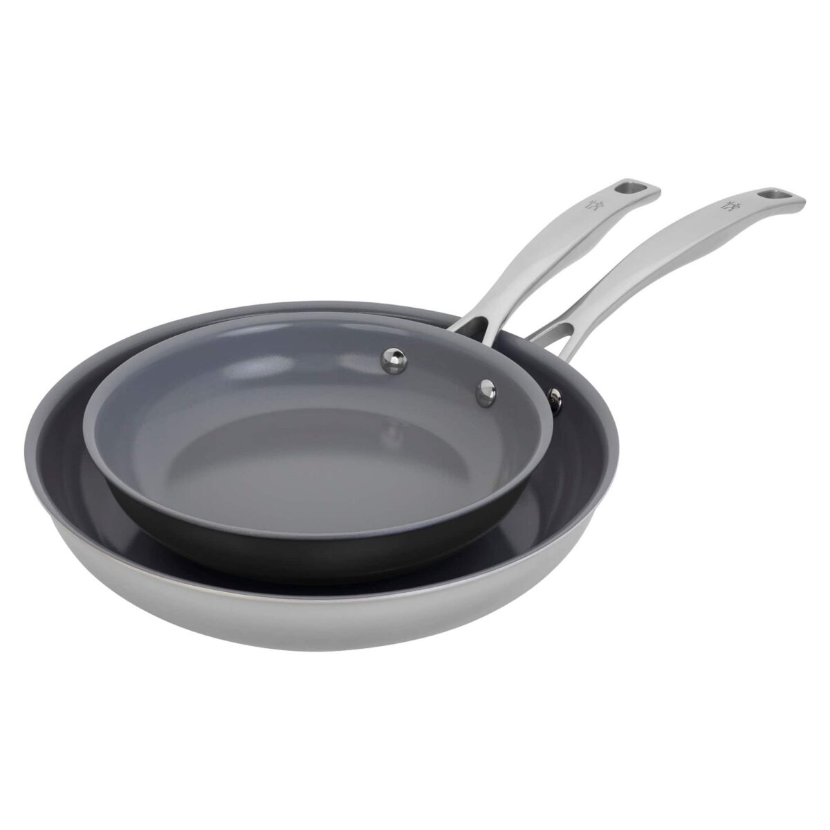b0794912-dbd0-4176-b8f1-70dd5883a465.jpg Henckels - Clad H3 2-pc Ceramic Nonstick 8-in and 10-in Fry Pan Set - Stainless Steel