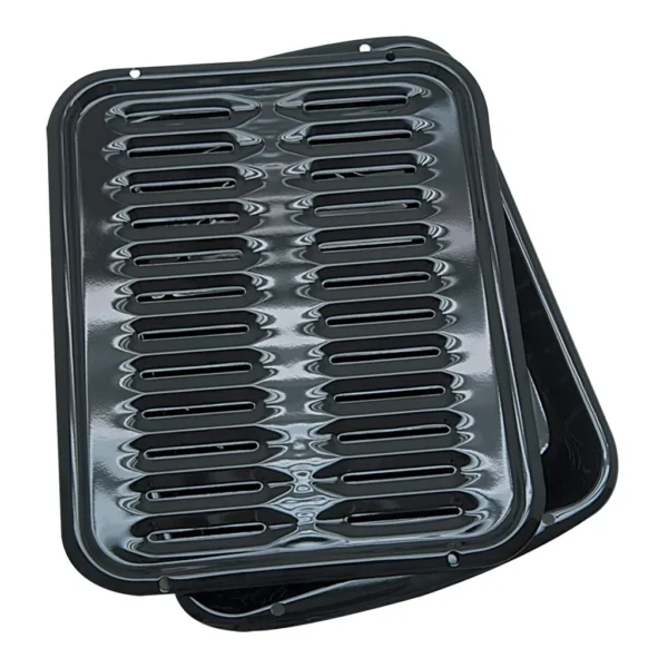 b151b5c5-764c-468c-9310-3d39990947a5.jpg Range Kleen - BP102X 2 Piece 16 x 12.75 Inch Air Fry, Bake and Broiler Pan - Black