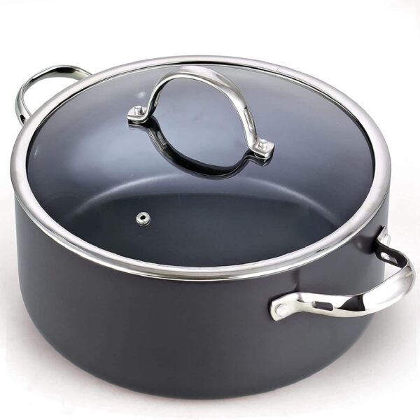 b26ac7cb-7425-4ad9-979c-44b83974217b.jpg Cooks Standard - Classic 7-Quart Stock Pot Dutch Oven Casserole with Glass Lid, Hard Anodized Nonstick Stockpot, Not Induction - Black
