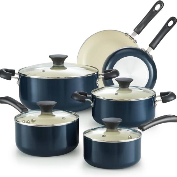 b27ecfe9-7ca4-484e-80ff-3ba8574b34ac.jpg Cook N Home - 10 Pc Ceramic Kitchen Cookware Sets, Nonstick Cooking Set with Saucepans, Frying Pans, Dutch Oven Pot with Lids - Blue