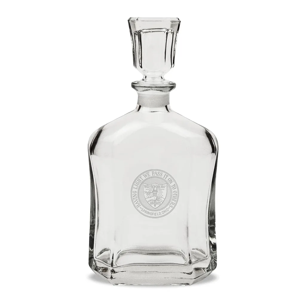 b3682306-bd1e-4f06-be93-28f3363f3af7.jpg Jardine - Wittenberg University Tigers Logo 23.75oz. Crystal Whisky Decanter - Multicolor