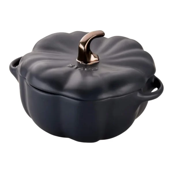 b3dca99f-8494-4784-8a36-5dcf3cfbcf00.jpg Staub - Ceramic 24-oz Pumpkin Cocotte - no stovetop save - Matte Black