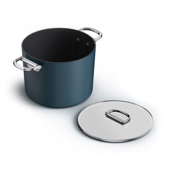 b491c622-aef8-4d09-b951-e8d975d231c3.jpg Joseph Joseph - Space Ceramic Non-stick 8.5 Qt. Stock Pot with Folding Handles and Lid - Blue