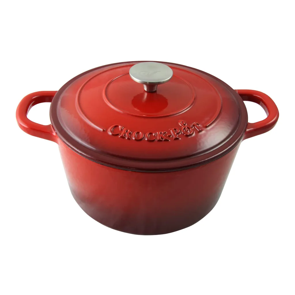b7085be8-9033-4543-bc4c-6b381faf08c4.jpg Crockpot - Artisan 5 Quart Round Enameled Cast Iron Dutch Oven - Scarlet Red