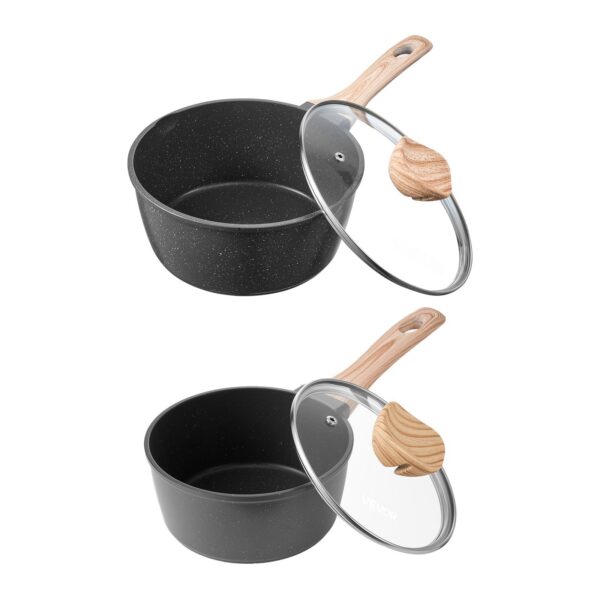b715eeec-b85d-42de-aea4-e3a07a0d5d23.jpg VEVOR - Saucepan Set, 1.5 QT & 2.5 QT Nonstick Saucepan with Glass Lids, Multipurpose Cooking Sauce Pots with Detachable Handles - Black