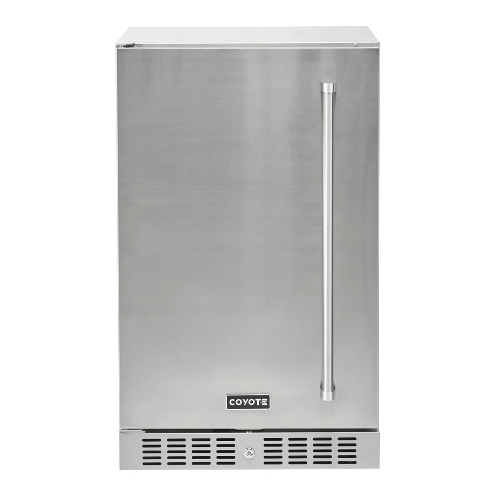 b72ae5cc-125a-4d8f-aaa9-718d1d206db4.jpg Coyote - Outdoor Living 21" 4.1 Cu. Ft. Built-in Compact Refrigerator Left Hinge - Stainless Steel