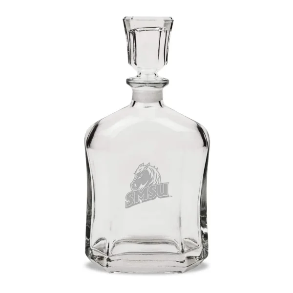 b75b31d3-f553-4fd0-8f20-15b7b48f19a6.jpg Jardine - Southwest Minnesota State Mustangs 23.75oz. Crystal Whisky Decanter - Multicolor