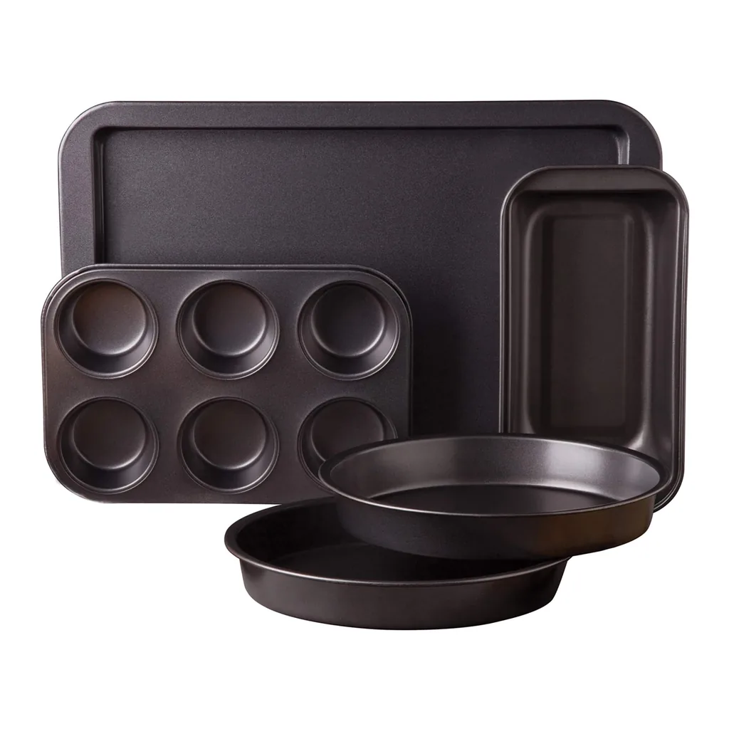 b7dda2ad-1d58-4b5c-bbf2-e7e5e941e0c2.jpg Sunbeam - Love-to-Bake 5 Piece Xylan Nonstick Carbon Steel Bakeware Set - Dark Gray