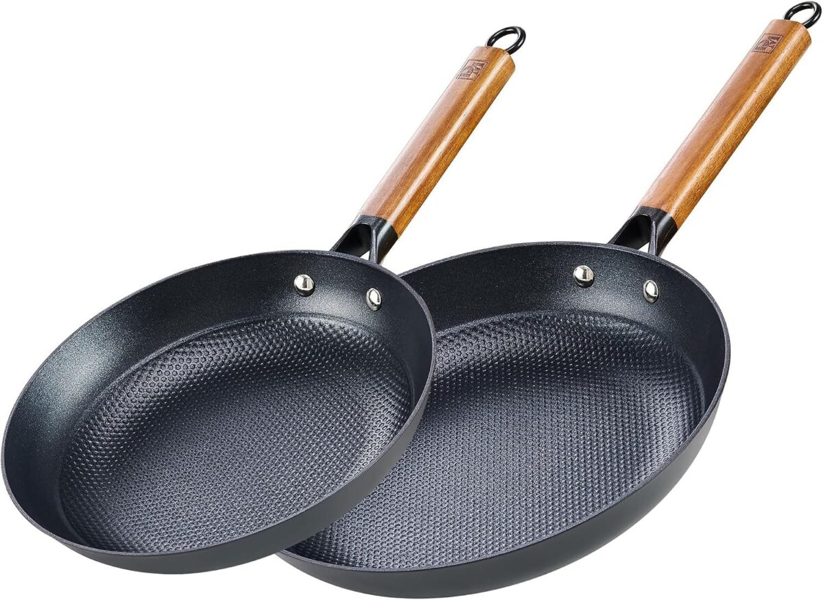 b81d7667-f1b1-4835-a801-76a498c5a3ac.jpg D&M - Cast Iron Non-Stick 2 pcs Fry Pan Set, 10 Inch+12 Inch - Black