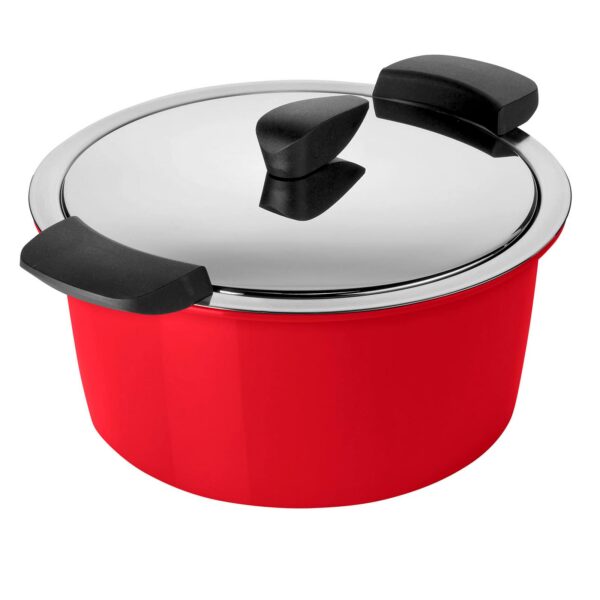 b891bb15-32fe-4389-926e-126e5e014b9d.jpg Kuhn Rikon - Hotpan Stainless Steel Cooking Pot with Insulated Bowl, 3.2-Quart - Red