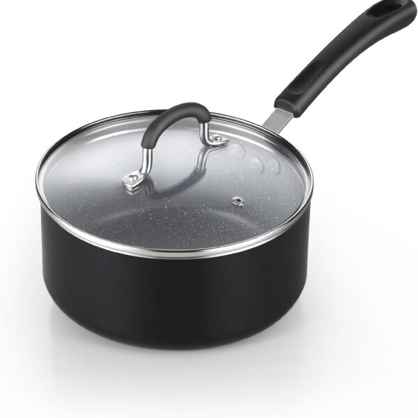 b9e1c6a7-3d1c-45ce-9f3f-a55214b7d5f4.jpg Cook N Home - Professional 2 Qt Heavy Aluminum Nonstick Saucepan with Lid, Stay Cool Silicone Handle,Induction Ready, Black Marble - black/marble