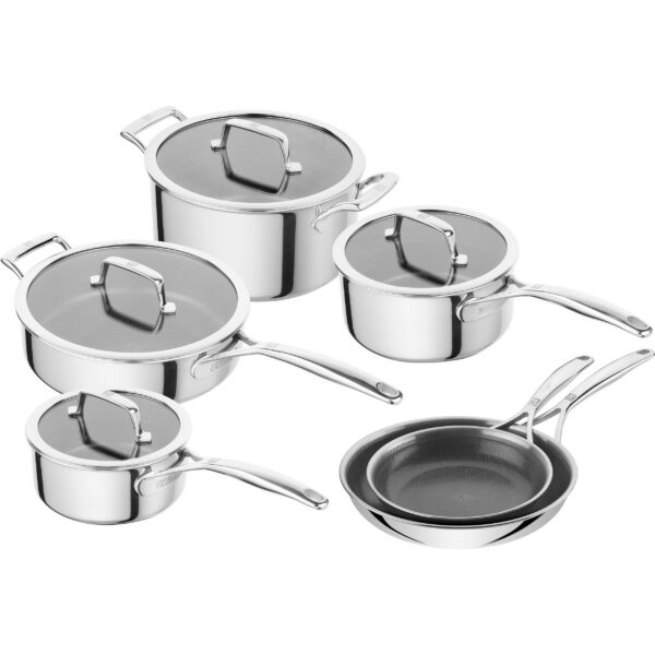 bba59495-349f-4513-afe4-fdb8ace3ce5a.jpg ZWILLING - Peak 10-pc Ceramic Nonstick Dual Performance Cookware Set - Stainless Steel