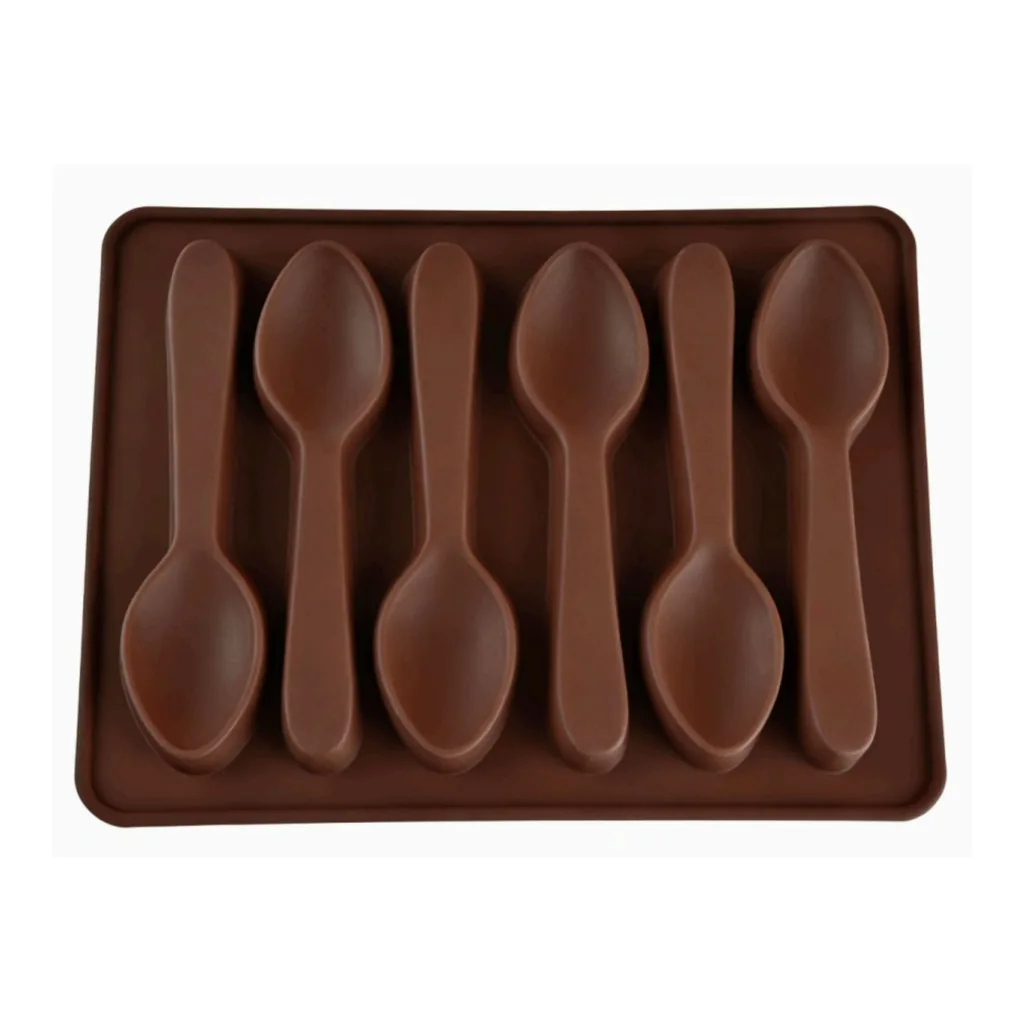 bc29c1f0-fb5a-48b3-b8ff-587dbf718353.jpg Kitcheniva - Silicone Chocolate Spoon Mold (7.1 x 5.1 Inch)