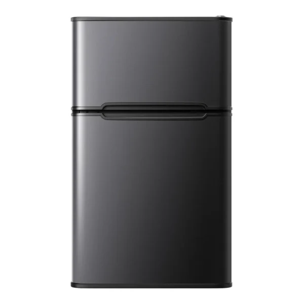 bc960273-eebc-4564-9476-3b84fb2976db.jpg SIMZLIFE - 3.2 Cu ft Two-Door Mini Refrigerator with Freezer, Compact Design & Adjustable Removable Shelves - Black