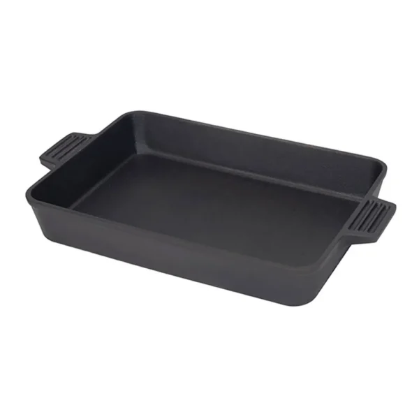 bcc32e50-24ba-4c4d-9872-7e4c558db14e.jpg Bayou Classic - 9x13 Inch Pre-Seasoned Cast Iron Cake Pan Casserole Bakeware Dish - Black