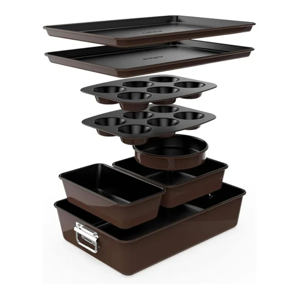 bd76140d-ae3f-42ae-ae5a-f3b0fb88142a.jpg NutriChef - 8-Piece Nonstick Stackable Bakeware Set