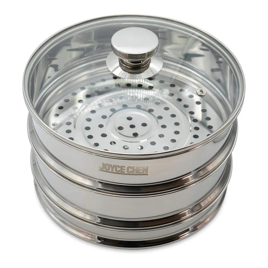 bd82afef-4a67-4542-bded-84fea3733c97.jpg Joyce Chen J26-2510 2-Tier Stainless Steel Steamer, 10-inch – Silver
