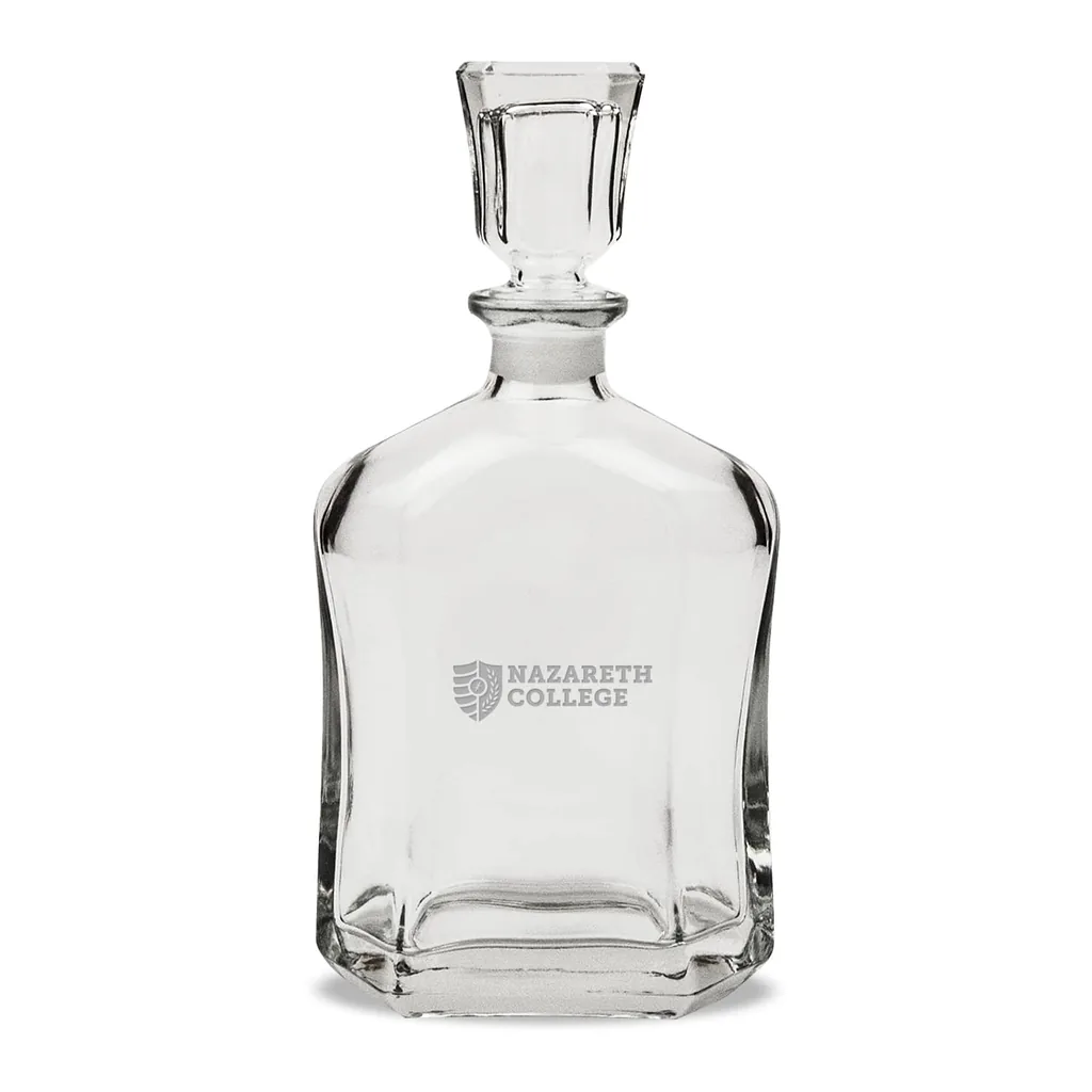 bdd0e6f8-d5bd-4868-8588-464ee7e4431e.jpg Jardine - Nazareth College Golden Flyers Team Design 23.75oz. Crystal Whiskey Decanter - Multicolor