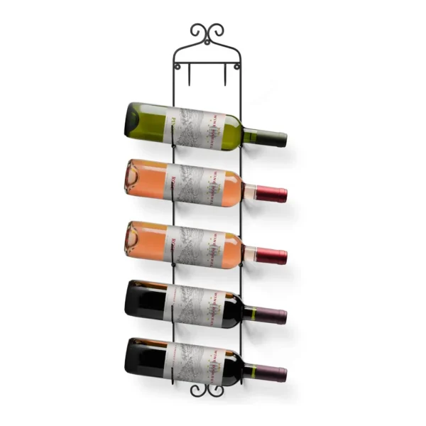 be0b7e9b-8b4d-4622-a271-c7eaa66b612d.jpg Sorbus - Wine Rack Wall Mounted, Display Wine Bottles, Champagne, Towels in Metal Wall Mount Wine Rack 6 Level Wine Rack - Black