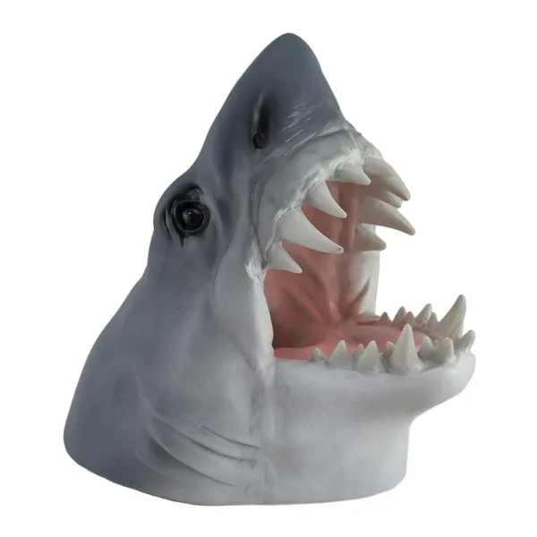be72bd57-0e11-47ba-891c-73cbfa64102c.jpg Zeckos - Parched Predator Shark Head Wine Bottle Holder - Gray