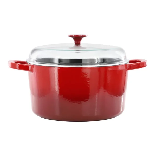 bee5db02-5a7e-4e7e-8be8-361f50f33c64.jpg Crockpot - Crock Pot Artisan 7 Quart Enameled Cast Iron Dutch Oven with Borosilcate Lid - Red