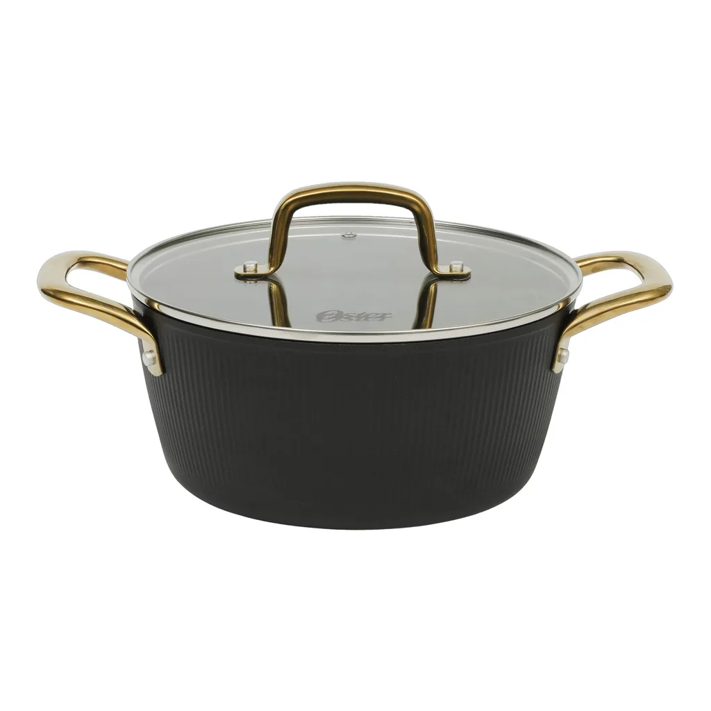 c0fce338-43e0-4721-92cc-e8aee881ebb0.jpg Oster - Abbottsford 4.4 Quart Nonstick Aluminum Dutch Oven with Glass Lid - Black