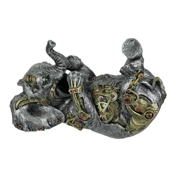 c20ab203-b245-44e3-a2fb-19355dfeb424.jpg Everspring Import Co. - Metallic Steampunk Elephant Decorative Single Bottle Tabletop Wine Holder Stand - Silver