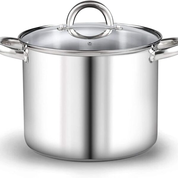 c2245c1c-508e-46ef-ac6d-c6d8f64925b6.jpg Cook N Home - Basics 12QT S/S Stock Pot with Lid, Sturdy Handle, Even Heating, Oven & Dishwasher Safe, for Canning, Boiling - STAINLESS STEEL