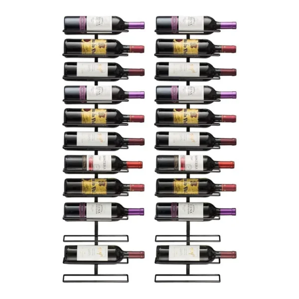 c292fd73-36be-4b3f-8a2b-932c2c57acc7.jpg Sorbus - Wall Mount Wine Rack – Holds 12 Bottles – Black Metal Wine Bottle Holder for Wall, Modern Wine Rack for Home Bar - Jet Black