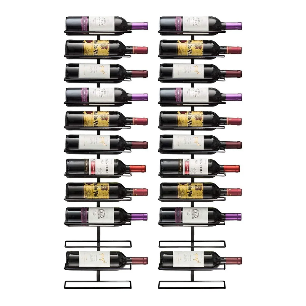 c292fd73-36be-4b3f-8a2b-932c2c57acc7.jpg Sorbus - Wall Mount Wine Rack – Holds 12 Bottles – Black Metal Wine Bottle Holder for Wall, Modern Wine Rack for Home Bar - Jet Black