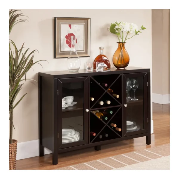 c2fd32e2-aaa0-4840-8169-c616c7b7f62b.jpg Kings Brand Furniture - Wine Bar Cabinet for Liquor and Coffee Buffet, Sideboard with Storage Shelves - Dark Brown