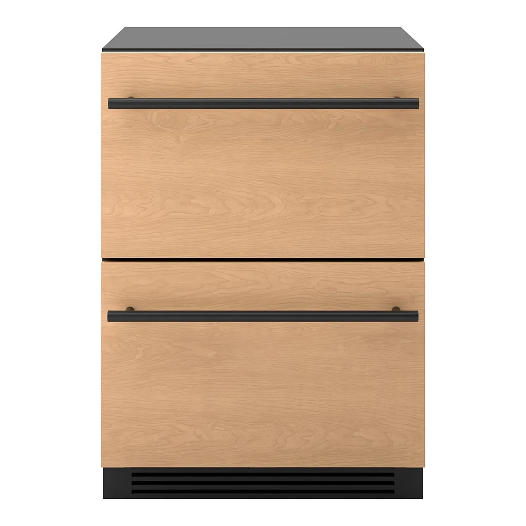 c320751f-21c7-4145-94e2-02b69baaf0fd.jpg Zephyr - Presrv 24 in. 3.9 Cu. Ft. Dual Zone Panel Ready Refrigerator Freezer Drawers Mini Fridge - Custom Panel Ready