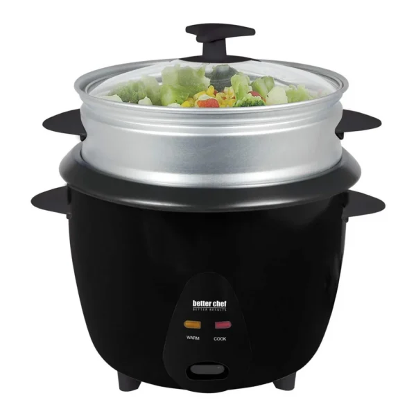 c555c859-20ca-470e-a33e-4f74e027ea6a.jpg Better Chef 31098021M 5 Cup Rice Cooker with Food Steamer Attachment – Black