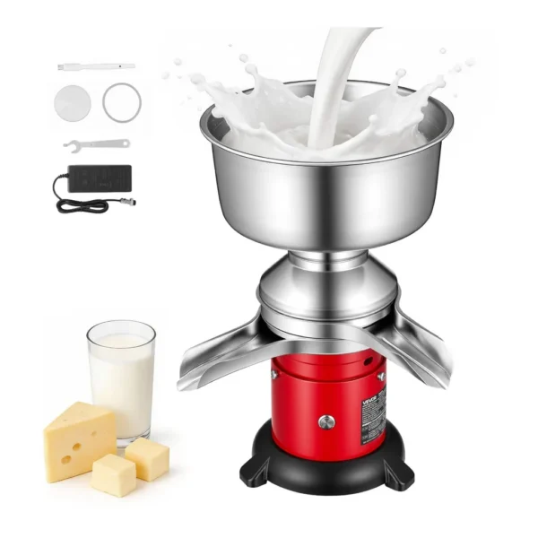 c72fcfdb-a3eb-413e-b725-e9688bfe1fe0.jpg VEVOR NNJ-Y50 Electric Milk Cream Separator, 60L/H Output 10500RPM Milk Cream Centrifugal Separator, 304 Stainless Steel Goat Cow Milk – Silver + Red