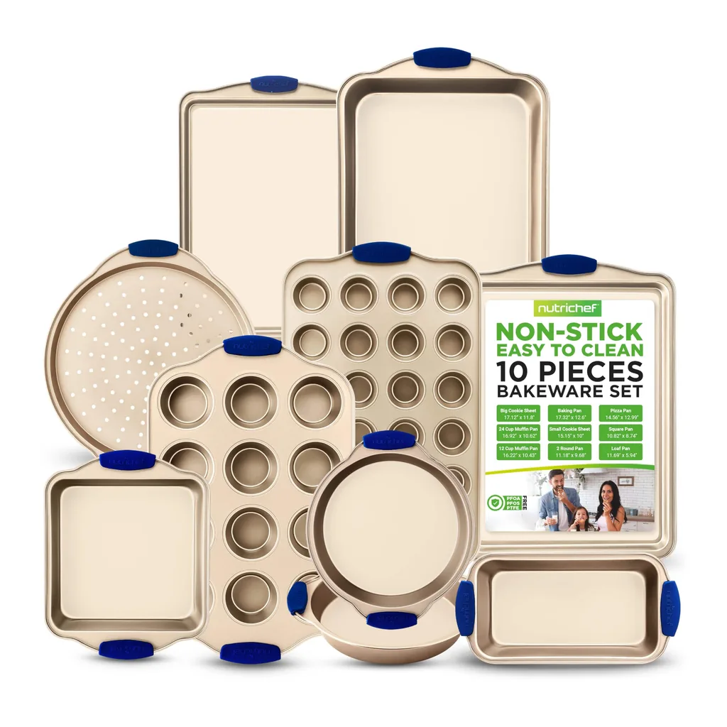 c8105685-ba1a-4de3-a2f7-4d4257630038.jpg NutriChef - 10-Piece Nonstick Bakeware Set