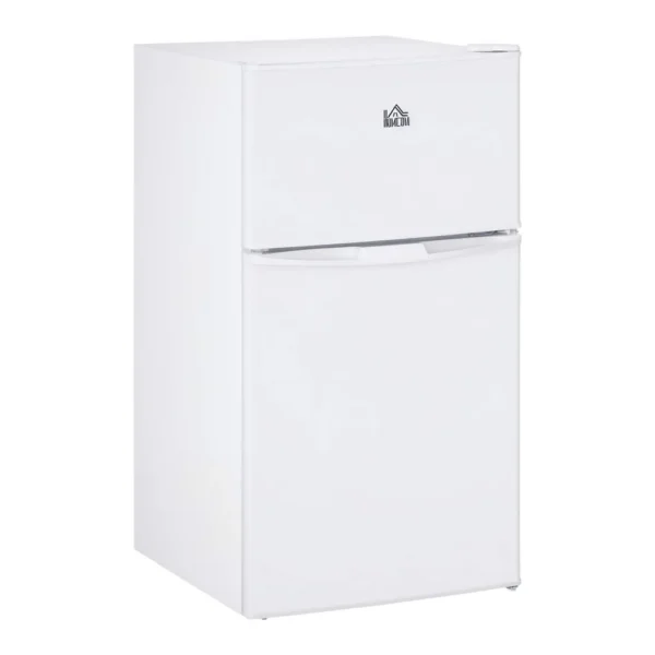 c946806a-af13-41d8-b186-275d911f8aa4.jpg Homcom - 3.2 Cu.Ft Mini Freezer, Double Door Compact Refrigerator with Adjustable Thermostat for Bedroom, Home Office - White