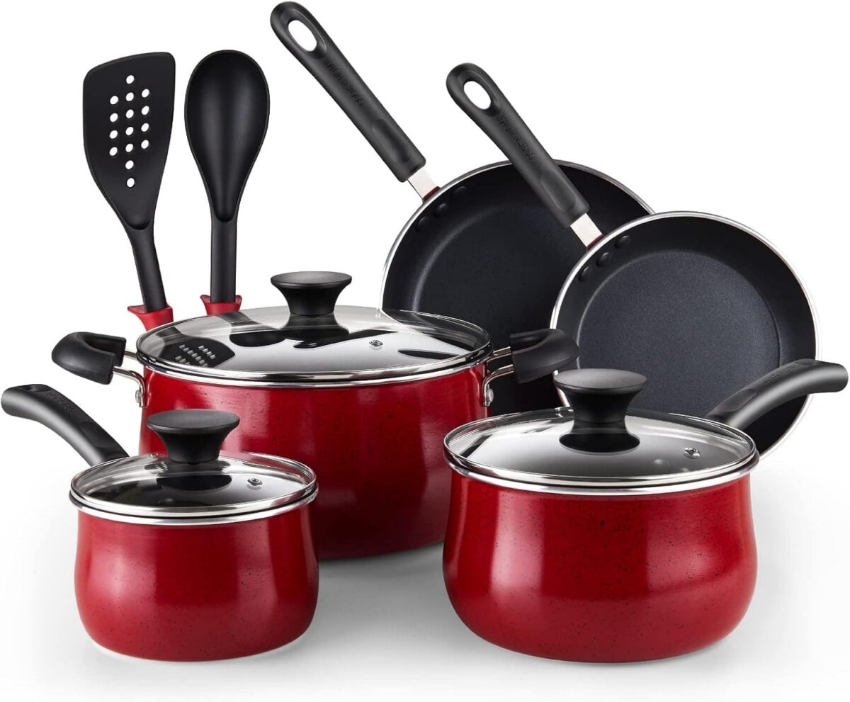 c9ca9408-409e-4da1-94b2-b84d03bcb461.jpg Cook N Home - 02733 Nonstick Cookware Belly Shape 10-pc Marble - Red