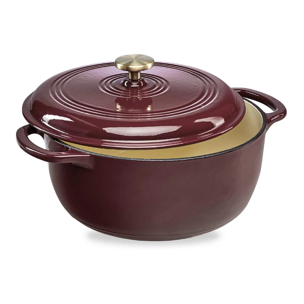cbb7338e-b672-4a50-8af0-95cb89a98f6b.jpg Best Choice Products - 7.5 Quart Enamel Cast-Iron Dutch Oven, Heavy-Duty Cookware w/ Dual Handles, Lid - Cabernet Red