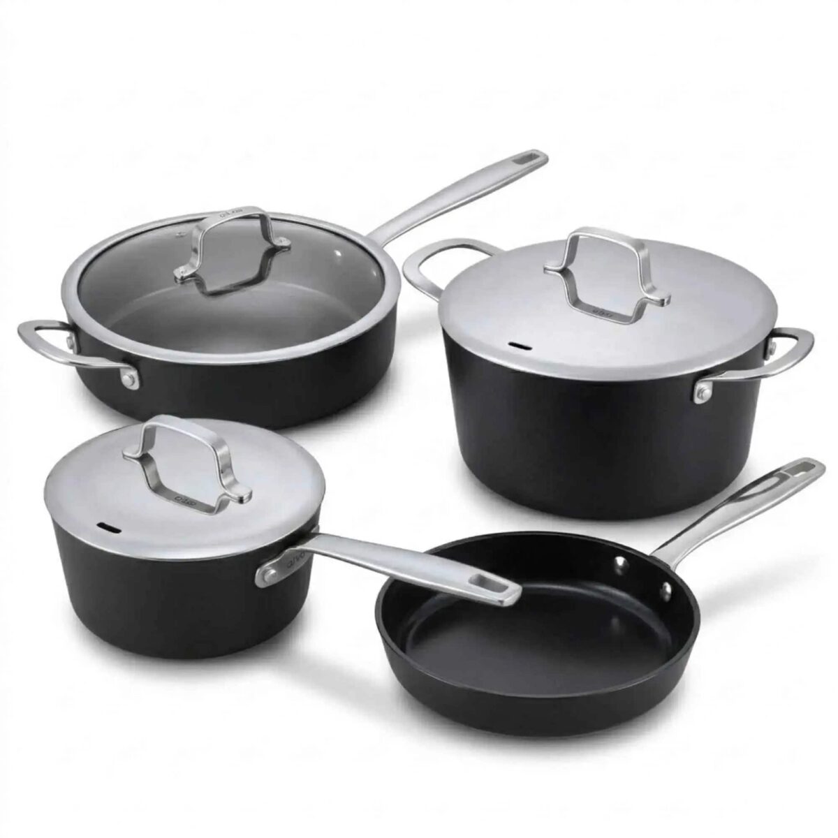 cbc1a90e-836d-4137-bcfa-86eb33e553a6.jpg Alva - Maestro 7-Piece Healthy Ceramic Nonstick Cookware Set, Induction Ready, Oven Safe to 400°F - Black