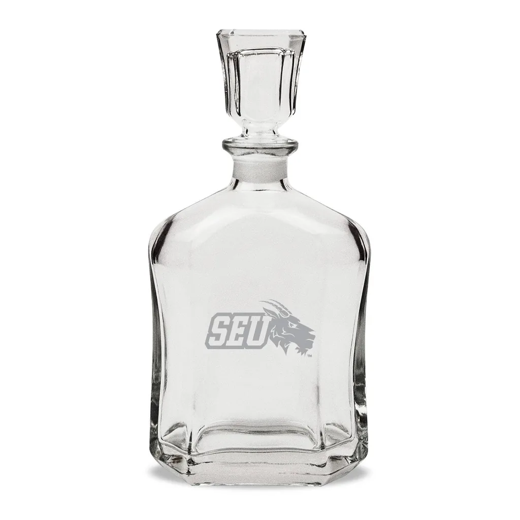 cbfc2047-4127-41cc-a450-dd0a621641ee.jpg Jardine - St. Edwards Hilltoppers 23.75oz. Crystal Whiskey Decanter - Multicolor